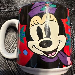 Vintage Minnie Mouse Christmas Disney Store Snowflake Bold MUG 11oz